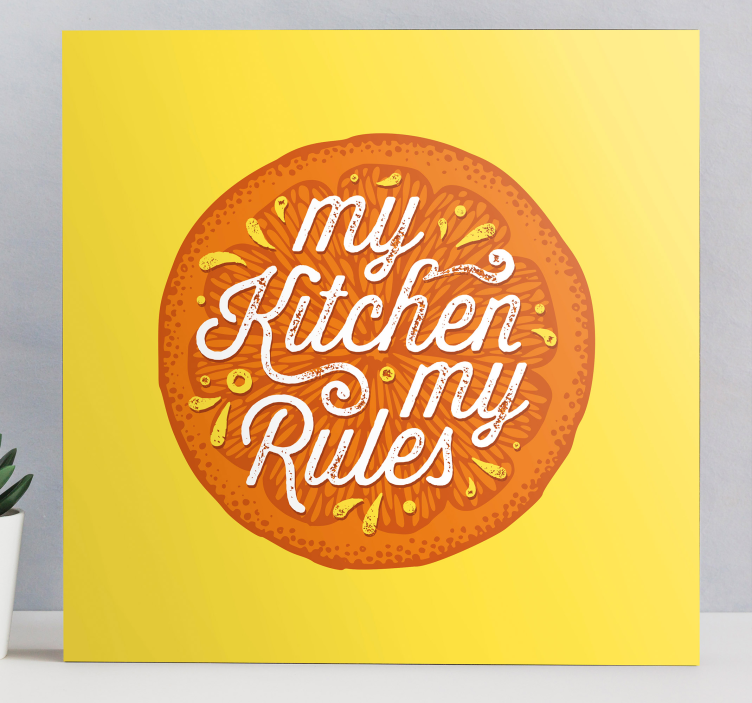 橙色手绘厨房水果画布 - TenStickers