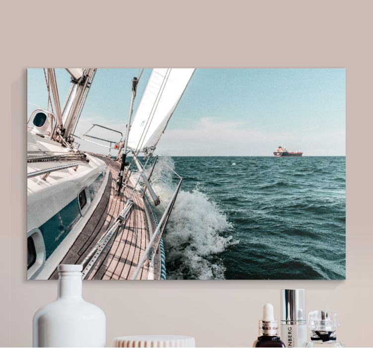 海上游艇 3d 效果 3d 画布打印 - TenStickers