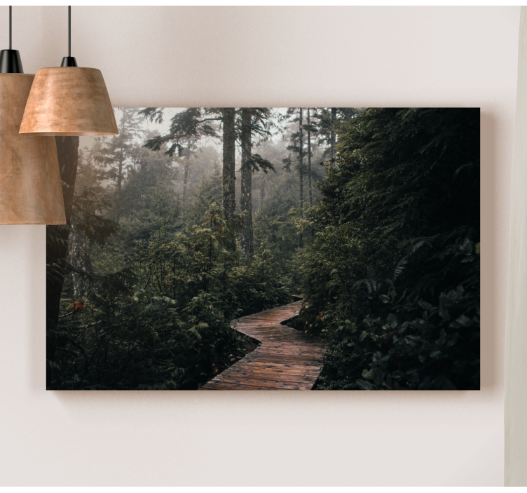 自然风景画布中的木路径 - TenStickers