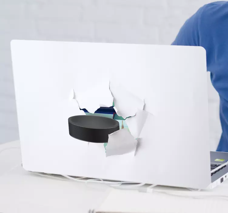 3d效果曲棍球笔记本电脑贴纸 - TenStickers