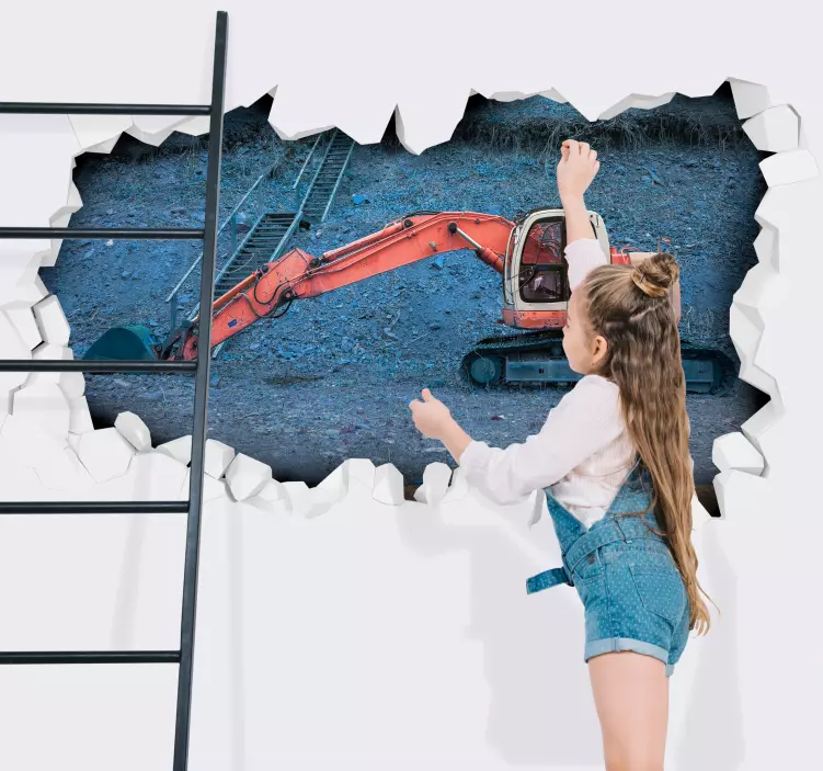 动物贴画挖掘机施工 - TenStickers