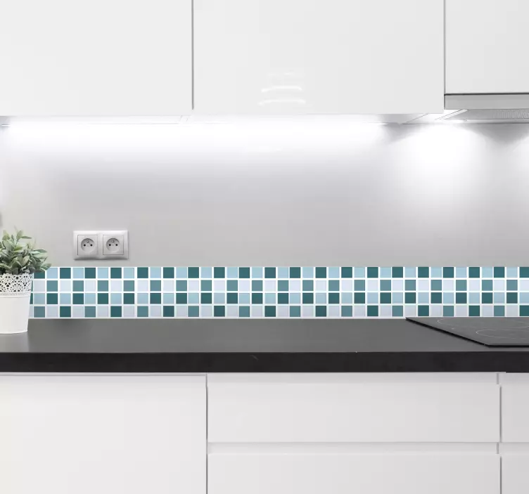 冷色调浴室马赛克瓷砖转移 - TenStickers