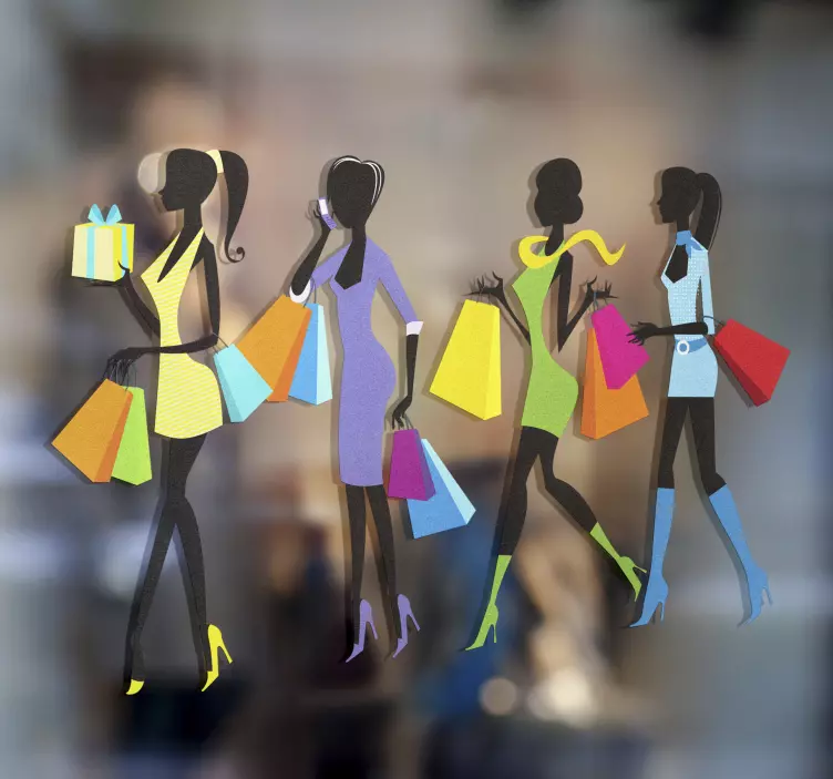 女孩购物墙贴 - TenStickers