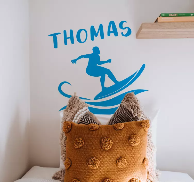 带有个性化名称的冲浪者贴纸 - TenStickers