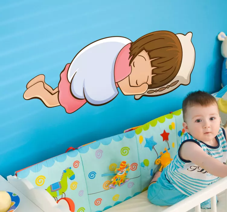 小天使睡觉贴纸 - TenStickers