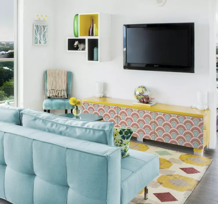 家具贴纸曲线波浪图案 - TenStickers