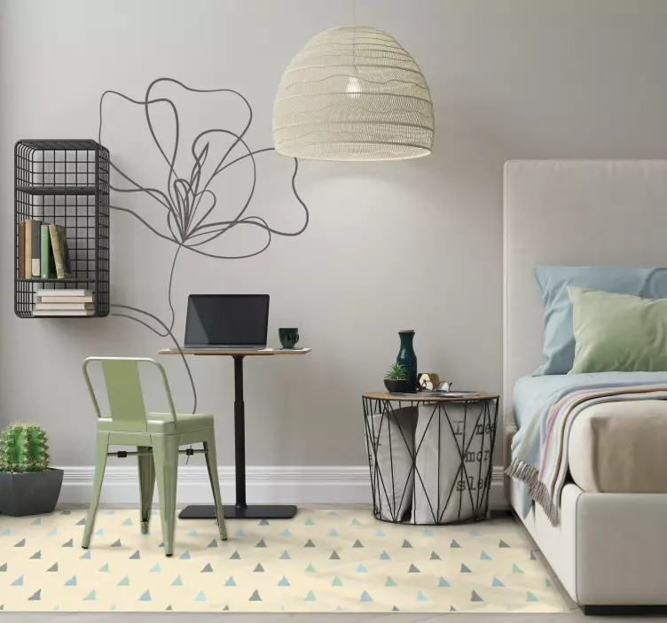 鲜花简约画花墙装饰 - TenStickers