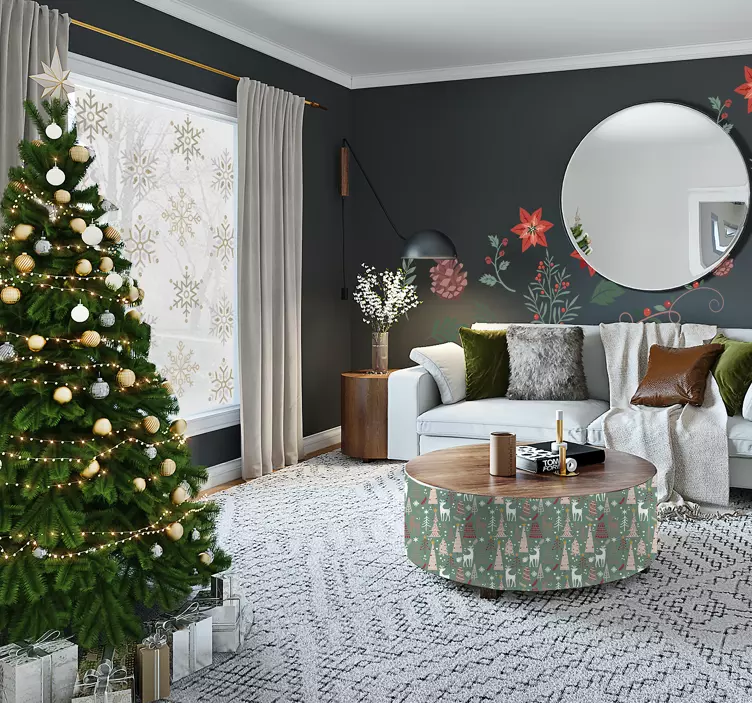 森林图案圣诞贴纸 - TenStickers