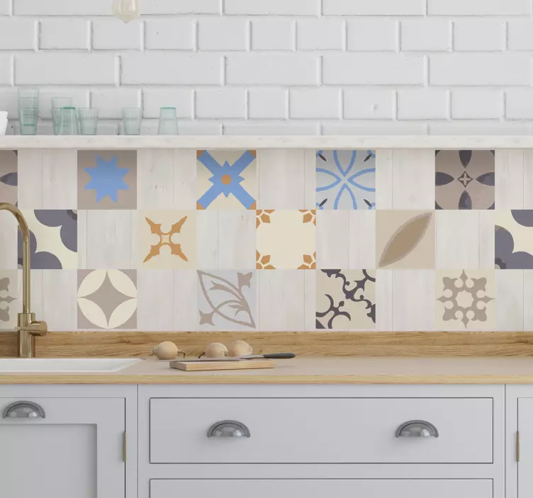 液压瓷砖乙烯基贴纸 - TenStickers