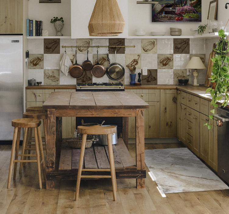 浅色木纹家具贴纸 - TenStickers