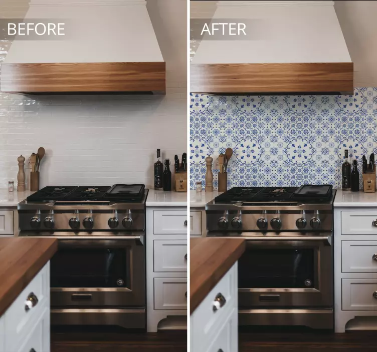 复古蓝色瓷砖贴纸 - TenStickers