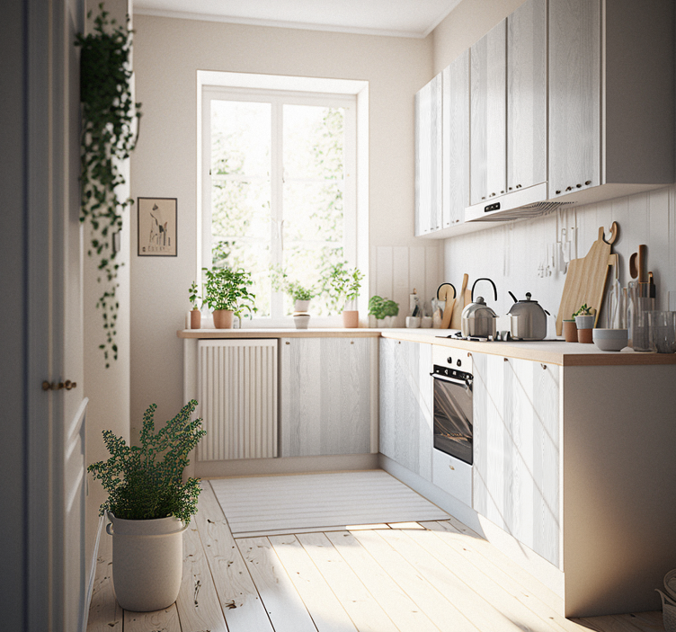 家具贴纸 木纹白色 - TenStickers