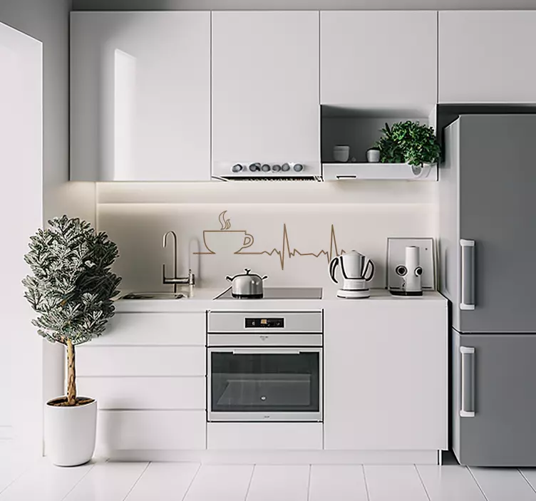 咖啡心跳墙贴纸 - TenStickers