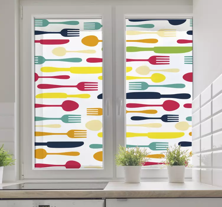 餐具品种橱窗贴纸 - TenStickers