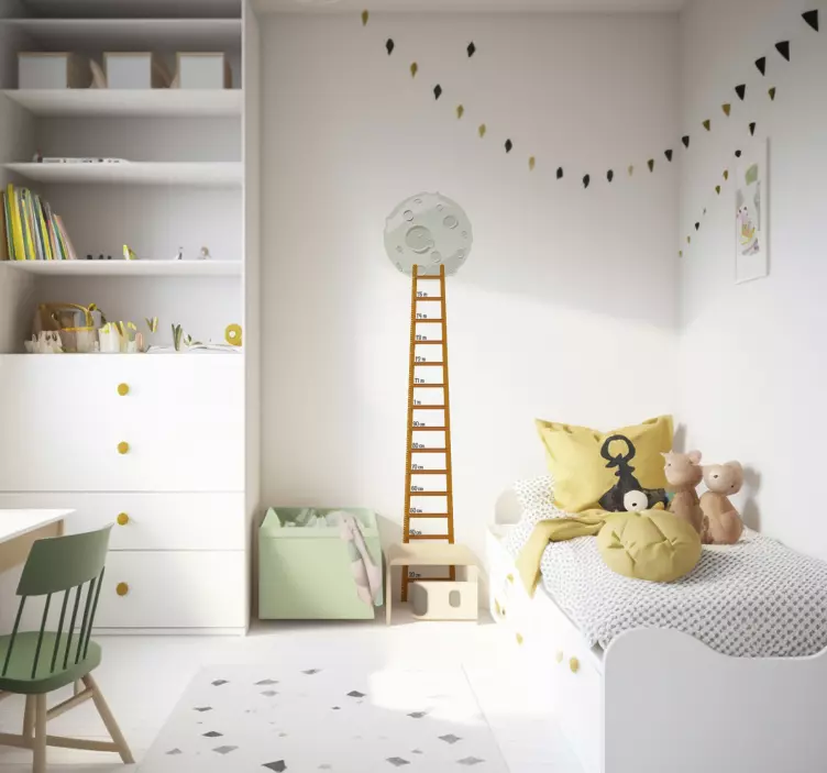 梯子到月球高度图贴花 - TenStickers