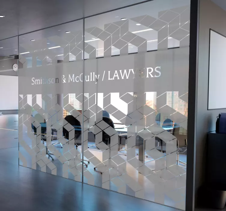 办公室贴纸 可定制的立方体几何图案 - TenStickers