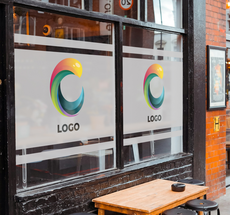 商店橱窗贴纸 投射在半透明上的徽标 - TenStickers