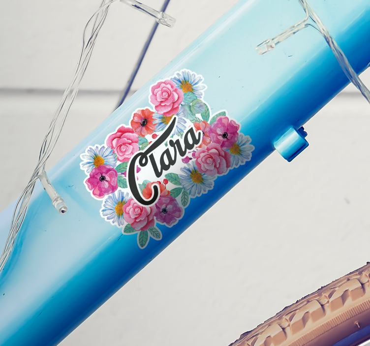 自行车贴纸花朵设计装饰贴纸 - TenStickers