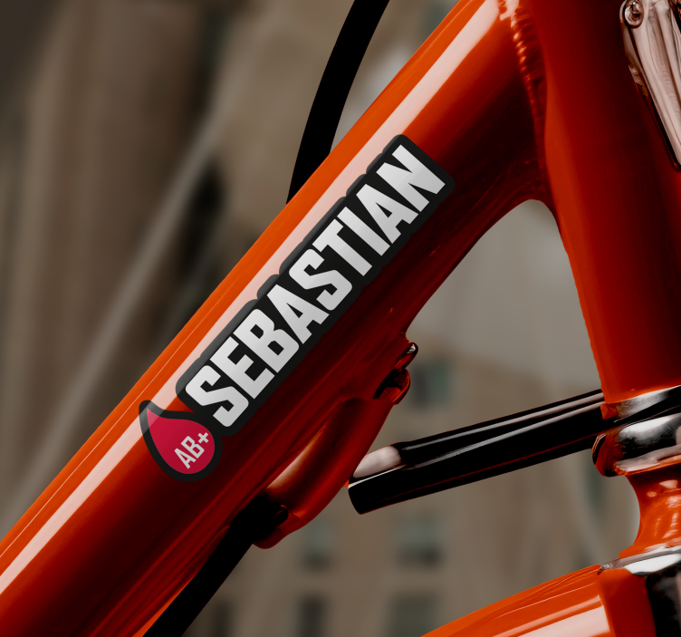 自行车贴纸 带有血型名称的旗帜 - TenStickers