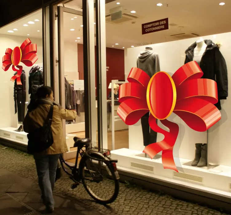 圣诞蝴蝶结窗口贴纸 - TenStickers