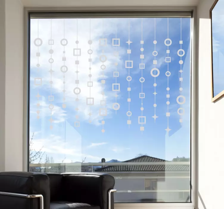 抽象的窗帘窗口贴花 - TenStickers