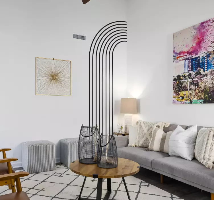 抽象的半拱线贴纸 - TenStickers