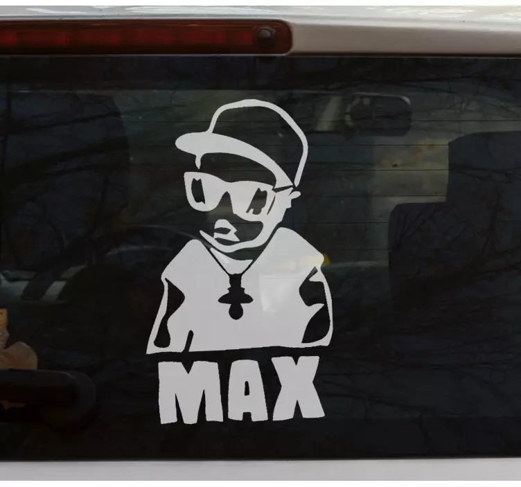 婴儿在船上贴纸时尚角色剪影 - TenStickers