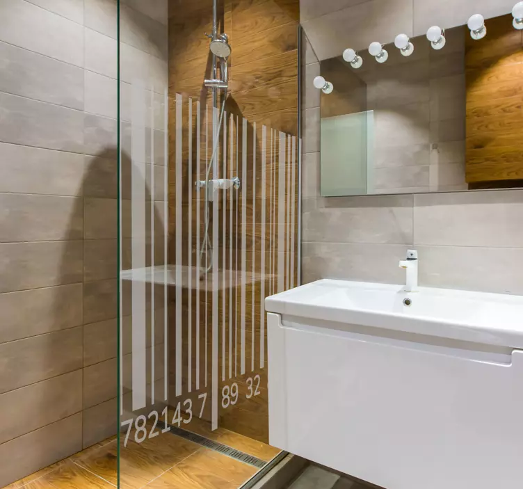 条码淋浴屏线贴 - TenStickers