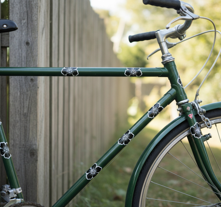 自行车贴纸热带木槿花组合 - TenStickers