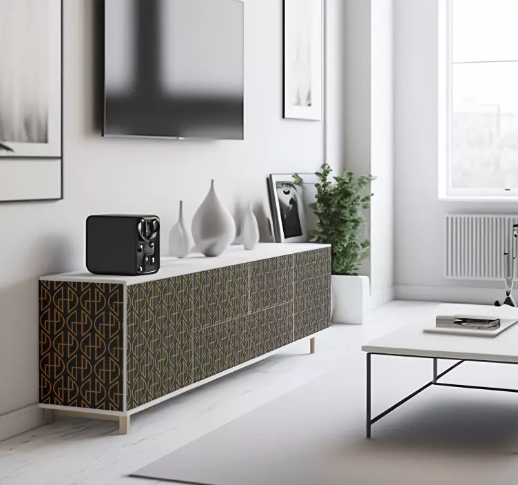 装饰墙纸贴 黑色和金色的线条 - TenStickers