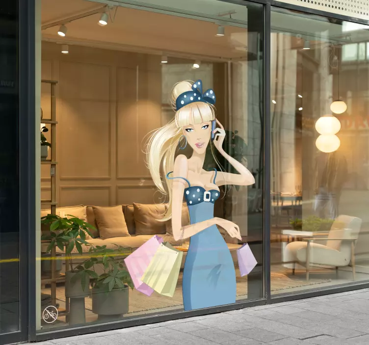 金发女孩购物墙贴 - TenStickers