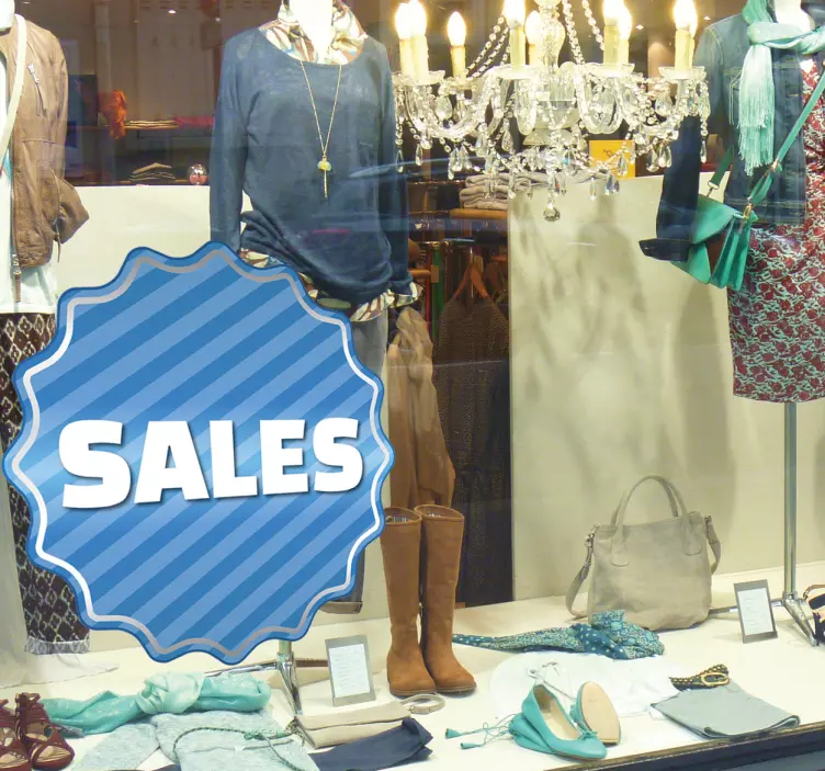 蓝色条纹的销售贴纸 - TenStickers