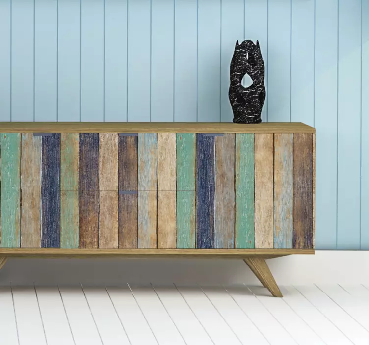 蓝色夏季实木家具贴纸 - TenStickers