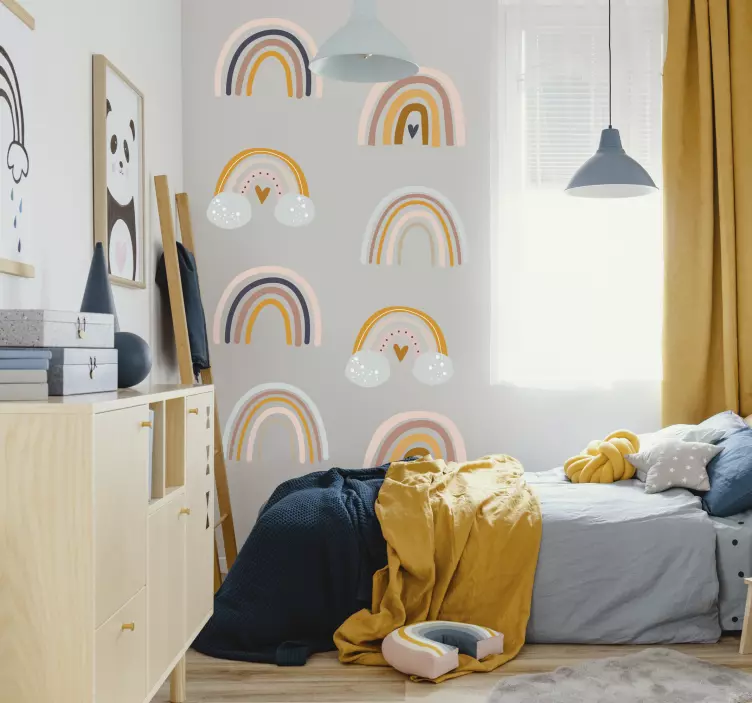 幼儿园贴纸 波西米亚风彩虹 - TenStickers