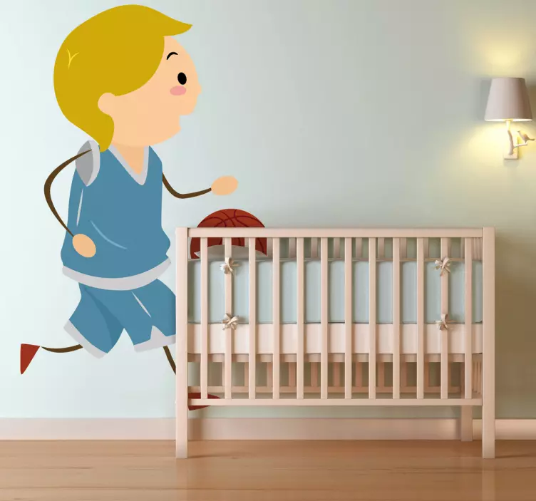 打篮球的男孩的孩子贴图 - TenStickers