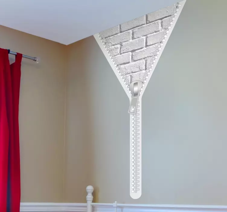 砖墙拉链装饰贴纸 - TenStickers