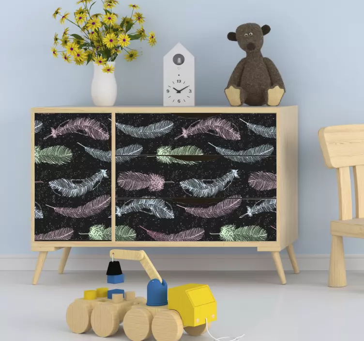 明亮的羽毛家具贴纸 - TenStickers