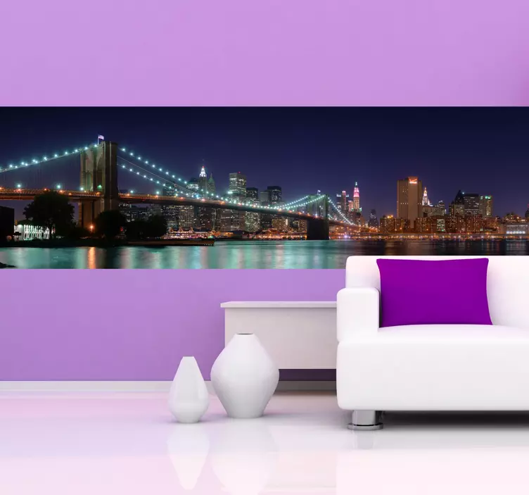 布鲁克林大桥夜间贴纸 - TenStickers