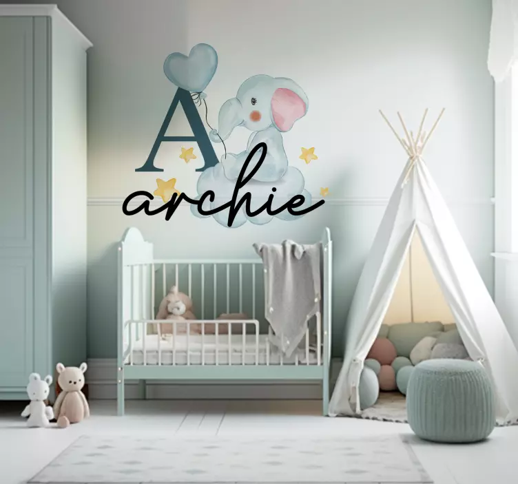 泡泡大象最初的野生动物墙贴花 - TenStickers