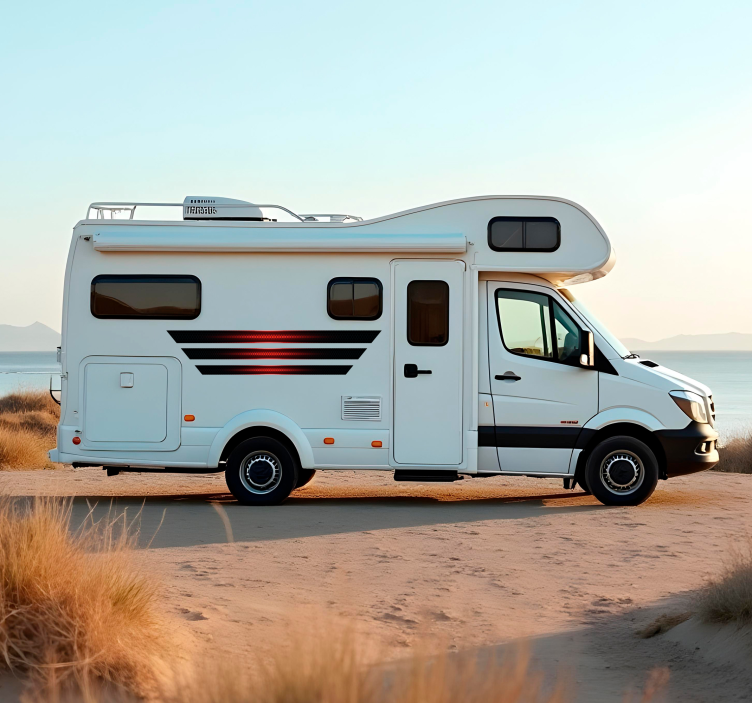 大篷车贴纸 黑色和红色条纹 - TenStickers