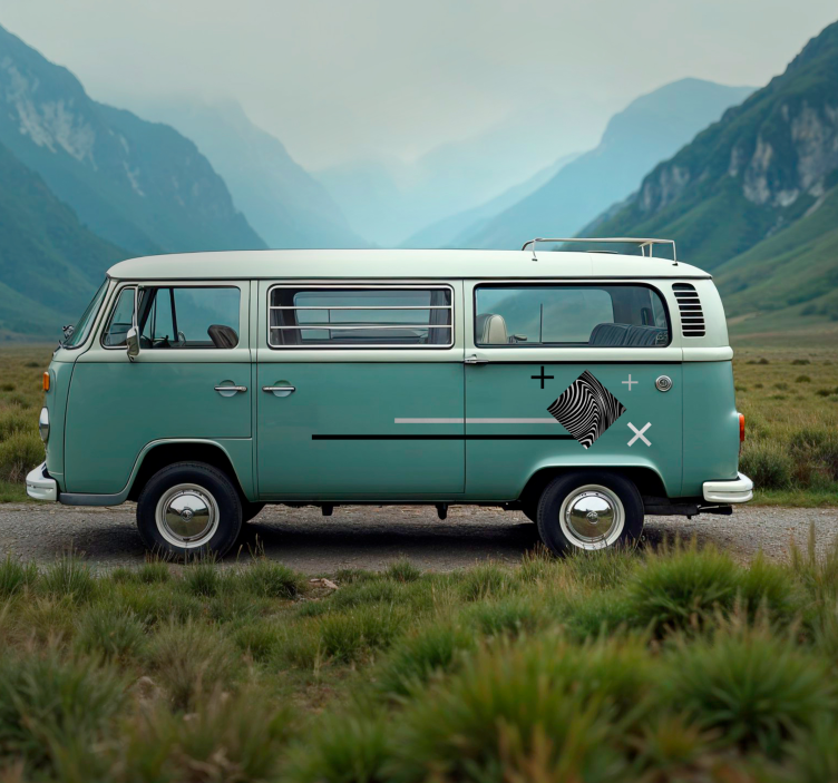 大篷车贴纸 灰色条纹 - TenStickers