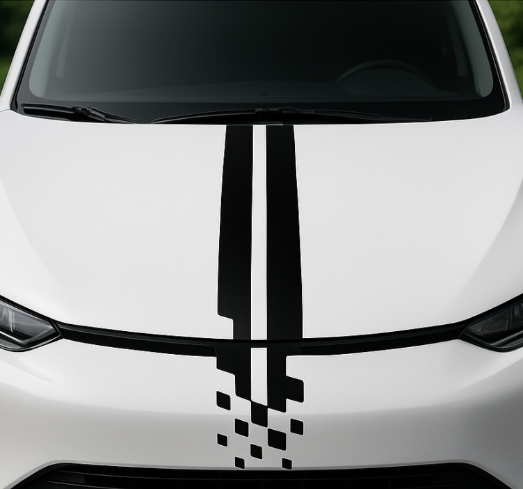 保险杠贴纸与引擎盖抽象条纹 - TenStickers