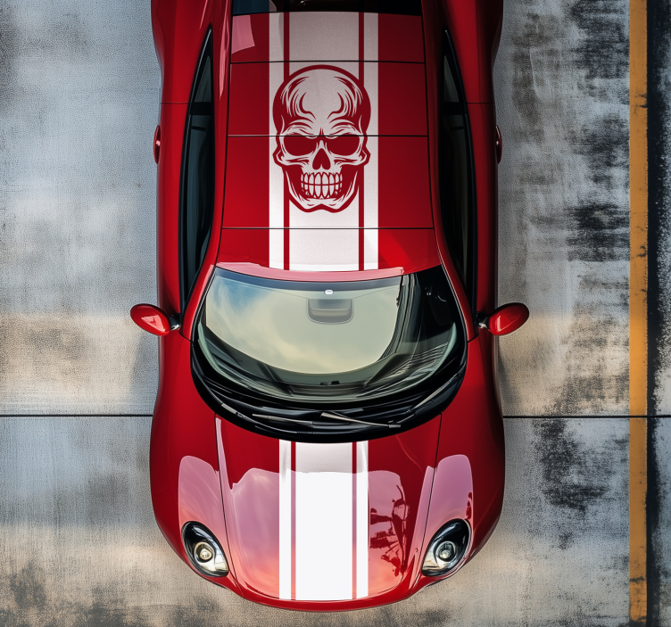 保险杠贴纸 骷髅条纹设计 - TenStickers