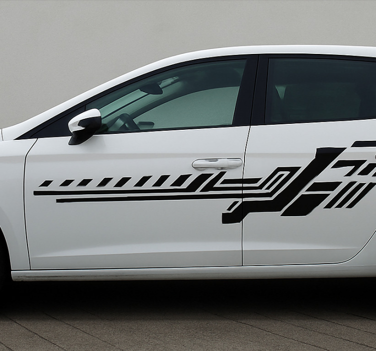 保险杠贴纸 部落黑色条纹 - TenStickers