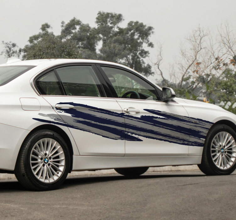 保险杠贴纸双色刷纹设计套装 - TenStickers