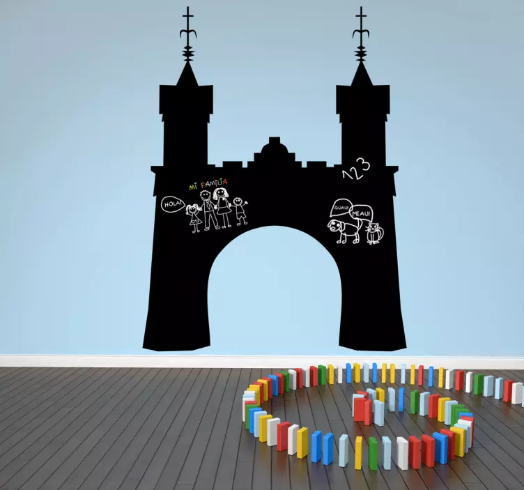 城堡入口黑板贴纸 - TenStickers