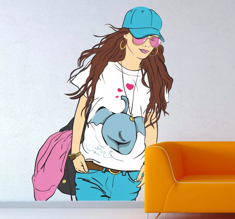 休闲别致的女士墙贴 - TenStickers