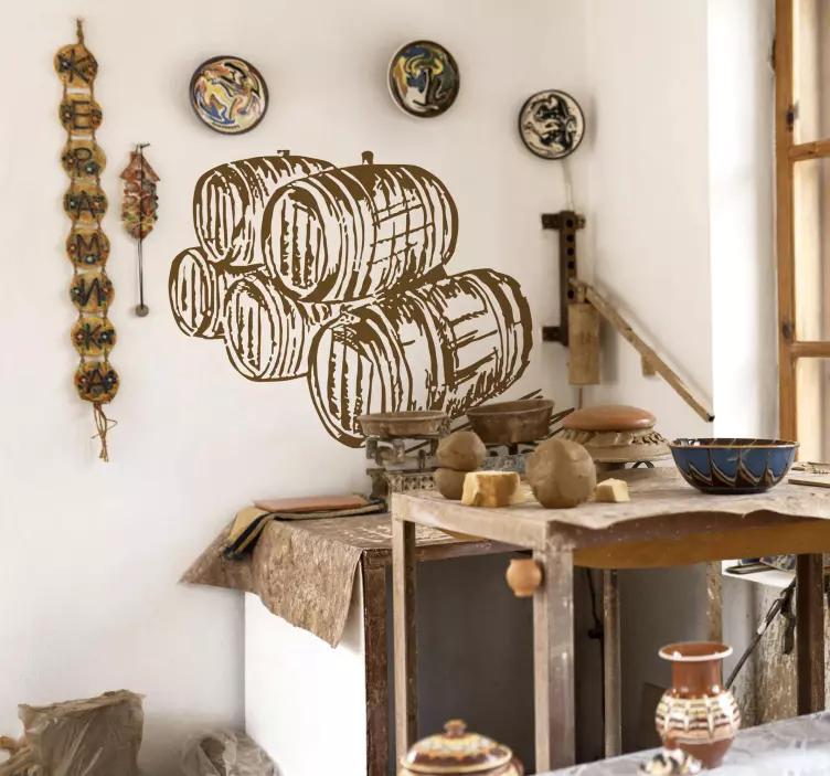 地窖桶例证墙贴纸 - TenStickers