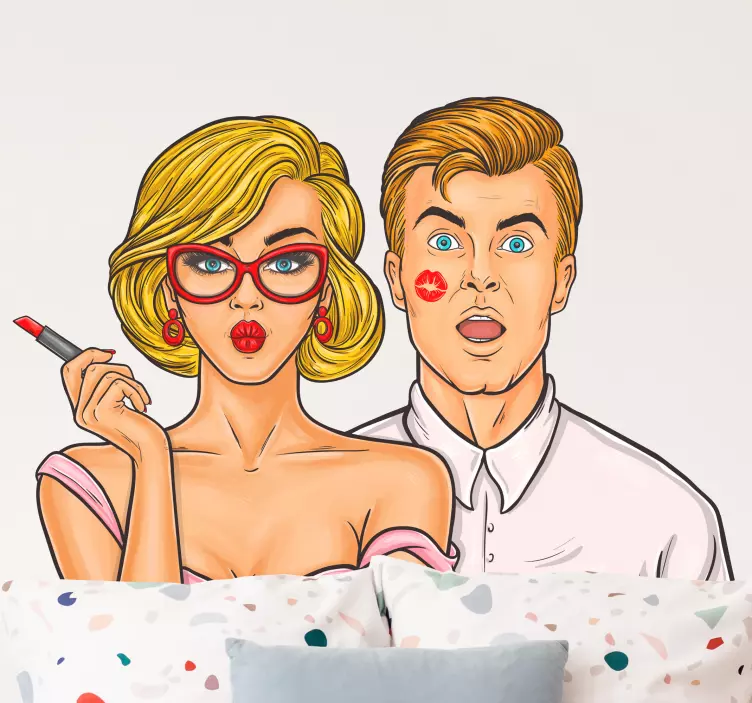 动物贴画漫画风格情侣 - TenStickers