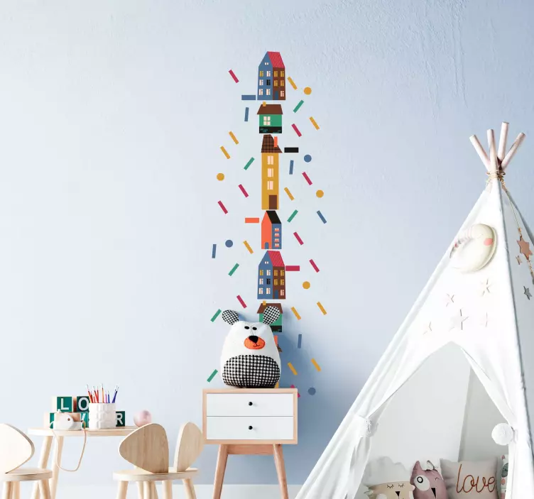 五彩纸屑的图表高度图墙贴花 - TenStickers